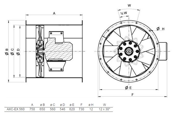 Изображение для товара Systemair AXC-EX 560-9/18°-2