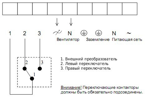 Схема подключения регулятора Systemair REU 3 SPEED CONTROL