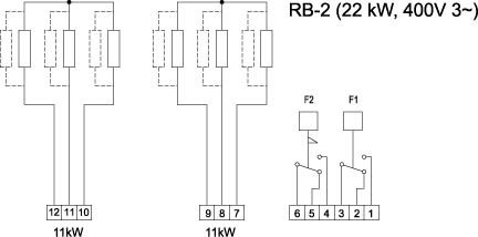 Схема подключения канального воздухонагревателя Systemair RB 50-25/22-2