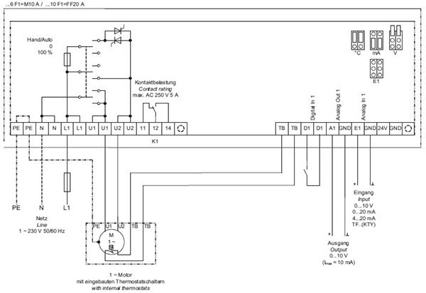 Схема подключения регулятора Systemair RETP 10