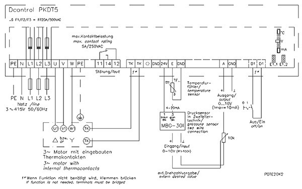 Схема подключения регулятора скорости Systemair PKDT 5Z 5A SPEED CONTROL