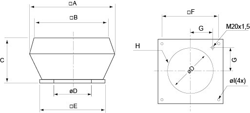 Габаритные размеры вентилятора Systemair DVC 315-S
