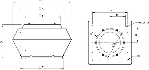 Размеры вентилятора Systemair DVC 355-P