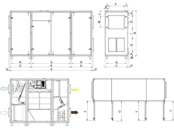 Размеры и схема подключения Systemair TOPVEX SC11 HW-L-CAV