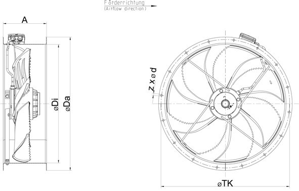 Размеры вентилятора Systemair AR 710E6 SILEO